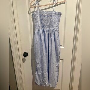 J Crew - Paloma dress in striped blue cotton poplin